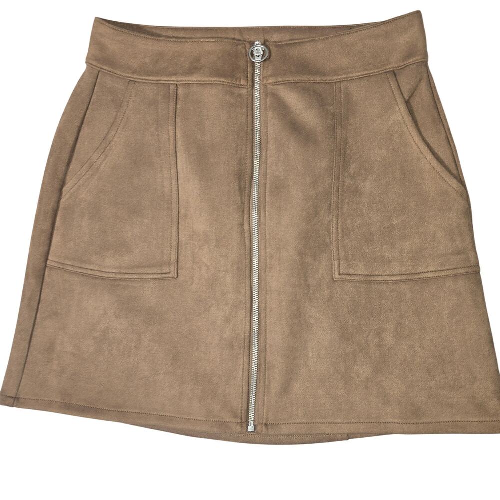 Maurices Brown Faux Suede Skirt Womens Size 8